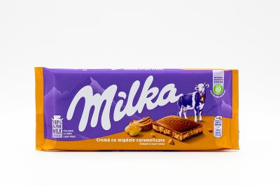 Молочный шоколад Milka Миндальный хрустящий крем 90 гр