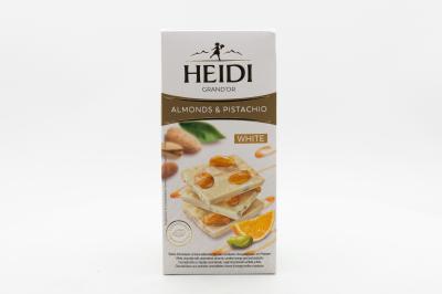 Шоколад HEIDI Chocolat S.A. GRAND'OR WHITE ALMONDS ORANGE PISTACHIO (Белый с миндалем, апельсином и фисташкой) 100гр