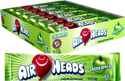 Жевательная конфета Airheads со вкусом Зеленого Яблока 15,6 гр